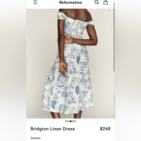 Reformation Bridgton Linen Dress in Corsica size 6 - Picture 3 of 9